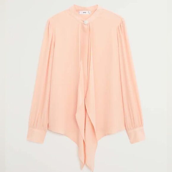 Mango Flowy Shirt With Jewel Pearl Button New - Picture 1 of 7